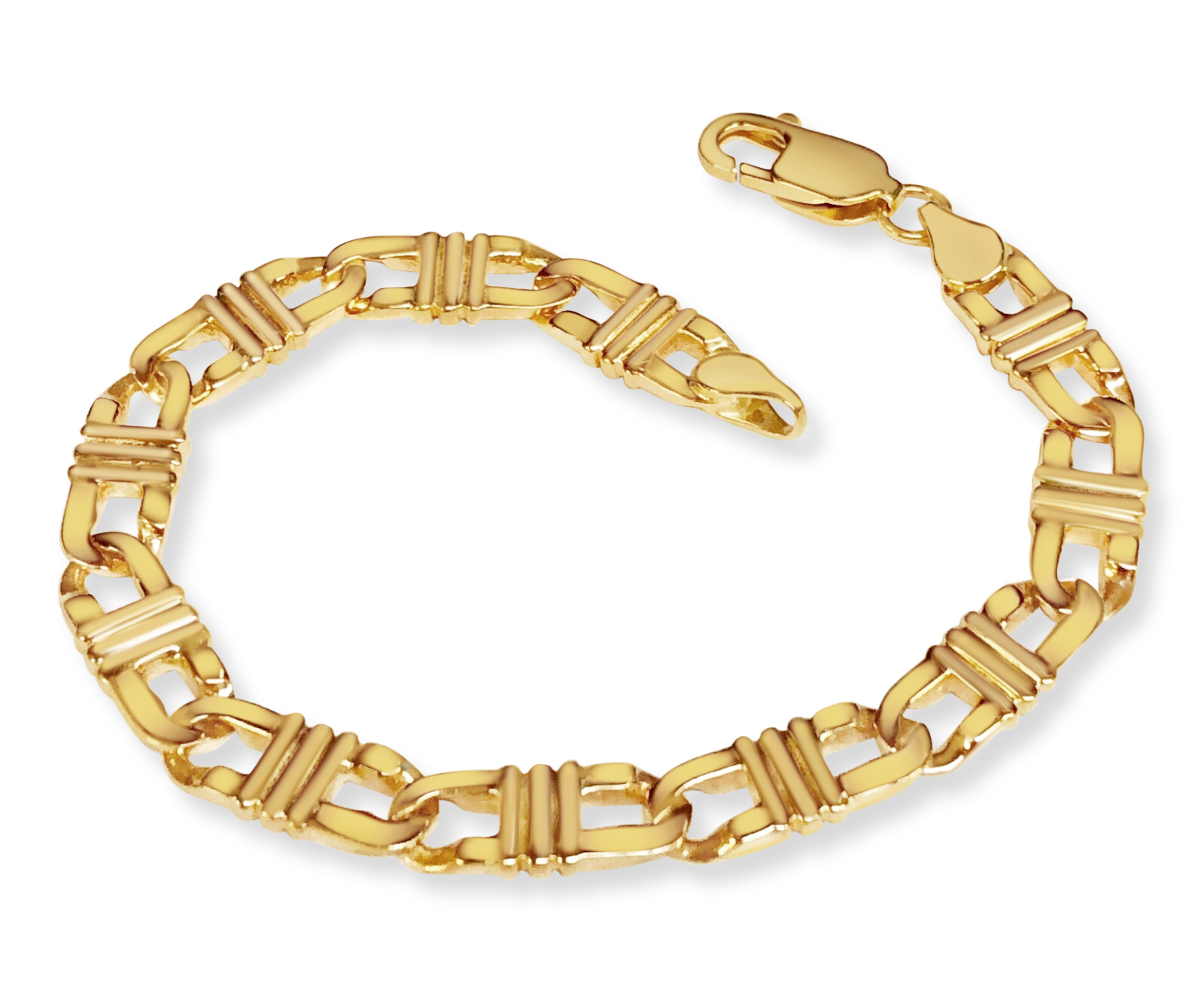 7mm Smooth 14k Yellow Gold Plated ID Bracelet - Engravable Solid Link Design - 9 Inch Length - Brass Core With Lifetime Warranty - View #6