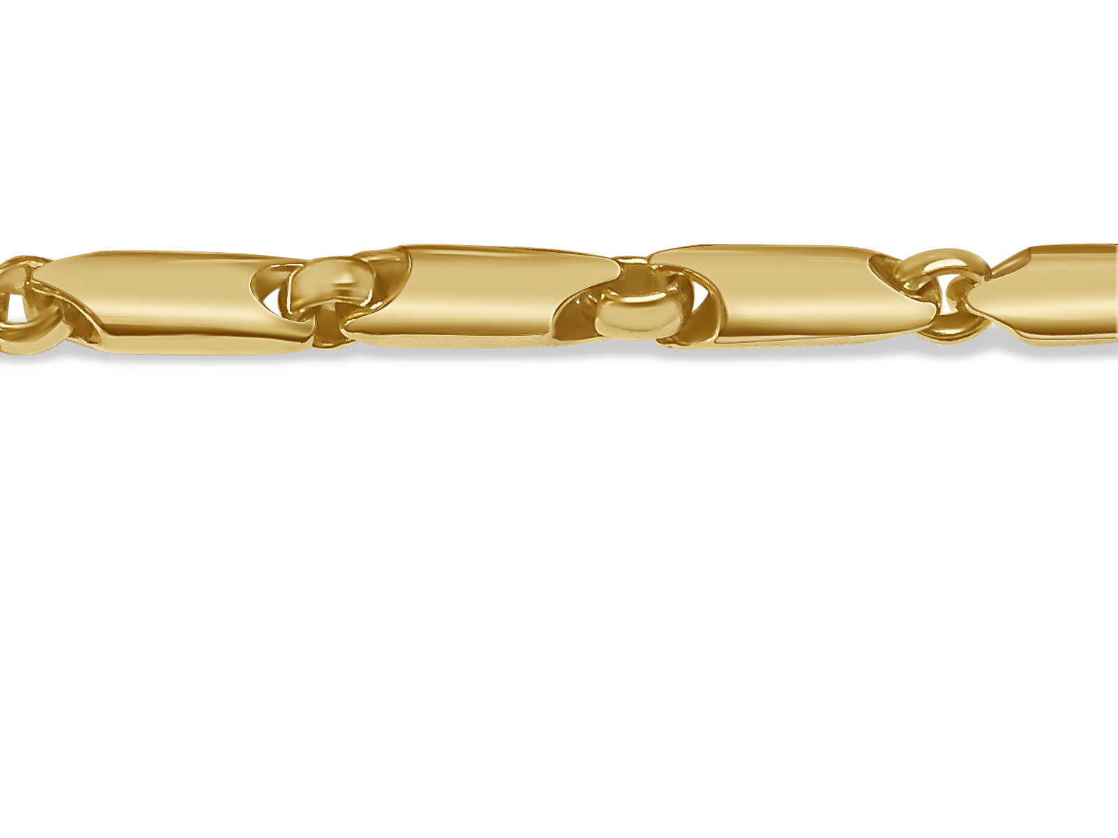 10k Solid Yellow Gold Handmade 5mm Cylinder Tube Link Necklace, 22