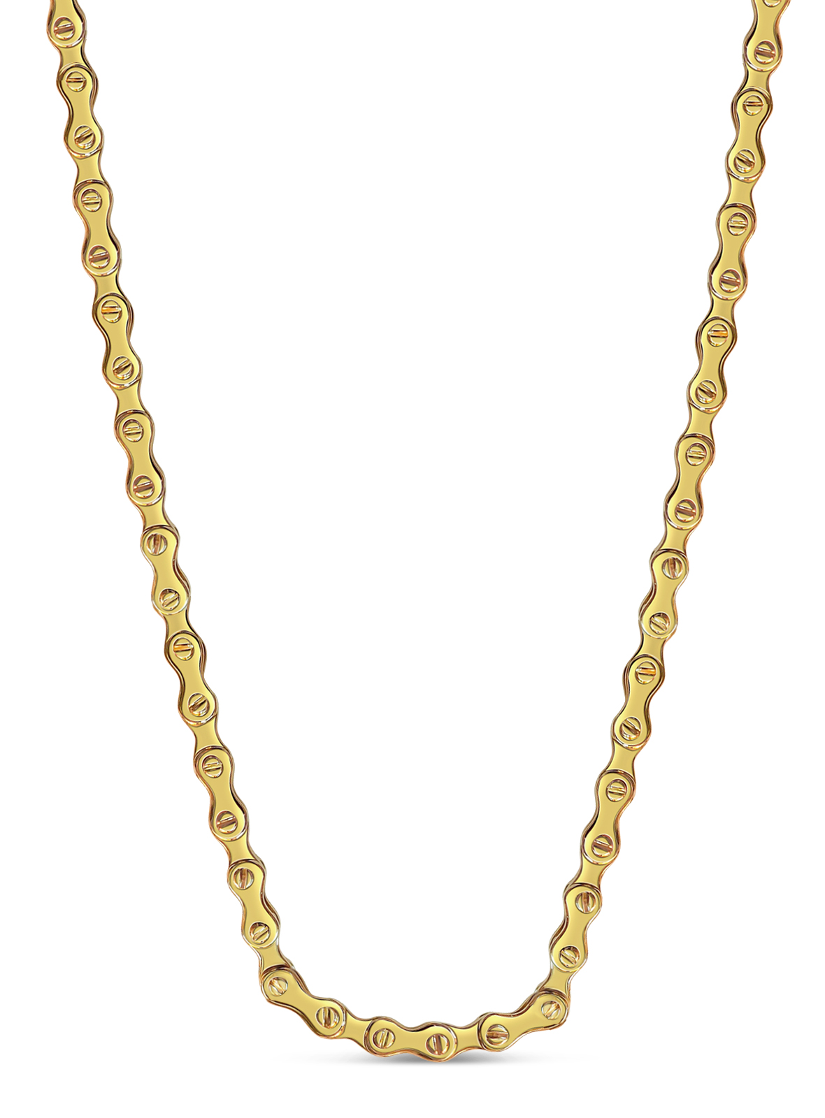 10k Yellow Gold 11mm Motorcycle/Bike Chain Necklace, 20